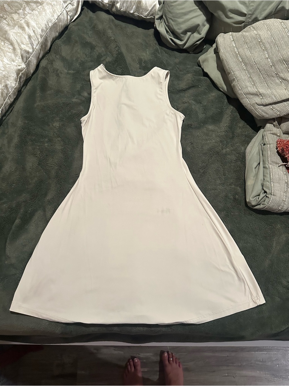 Sleeveless Cream A-Line Dress